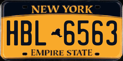 NY license plate HBL6563