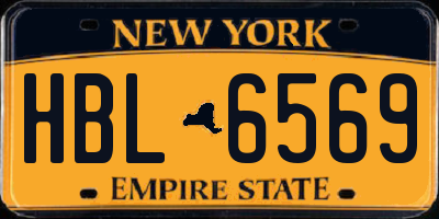 NY license plate HBL6569