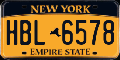 NY license plate HBL6578