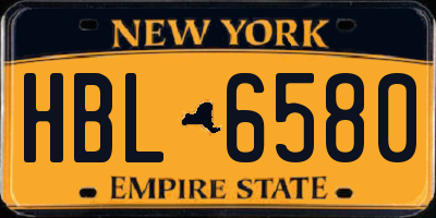 NY license plate HBL6580