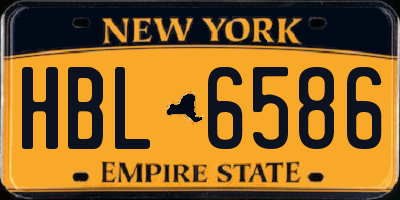 NY license plate HBL6586