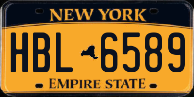 NY license plate HBL6589