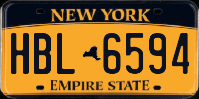 NY license plate HBL6594