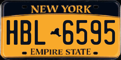 NY license plate HBL6595