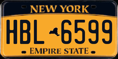NY license plate HBL6599