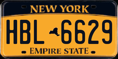 NY license plate HBL6629