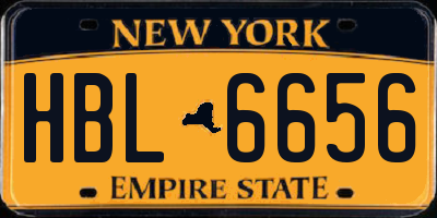 NY license plate HBL6656