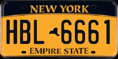 NY license plate HBL6661