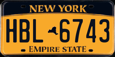 NY license plate HBL6743