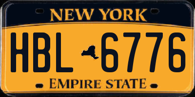 NY license plate HBL6776
