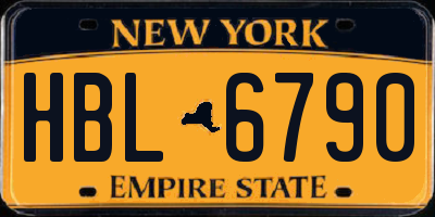 NY license plate HBL6790