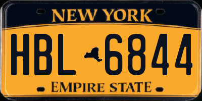 NY license plate HBL6844