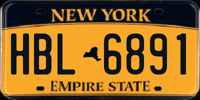 NY license plate HBL6891