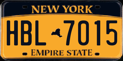 NY license plate HBL7015