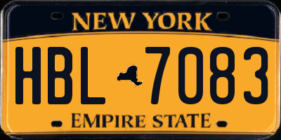 NY license plate HBL7083
