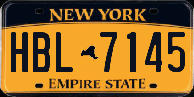 NY license plate HBL7145