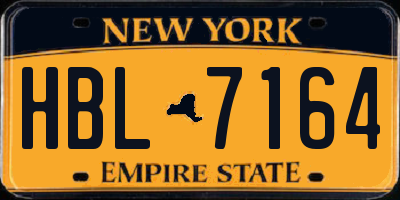 NY license plate HBL7164