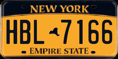 NY license plate HBL7166
