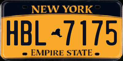 NY license plate HBL7175