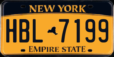NY license plate HBL7199