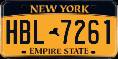NY license plate HBL7261
