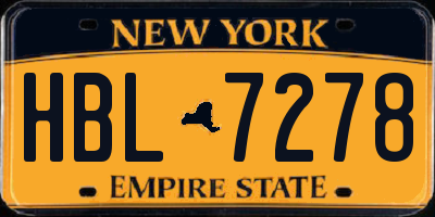 NY license plate HBL7278