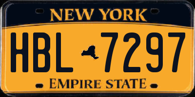 NY license plate HBL7297
