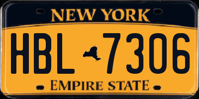 NY license plate HBL7306