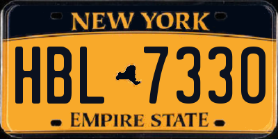 NY license plate HBL7330
