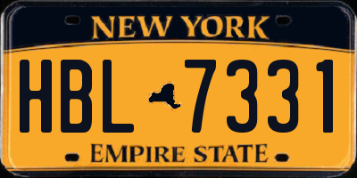 NY license plate HBL7331