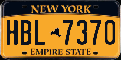 NY license plate HBL7370
