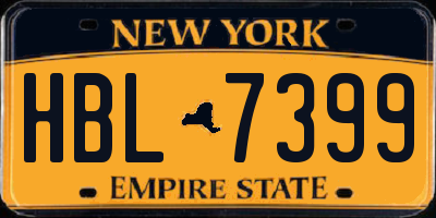 NY license plate HBL7399
