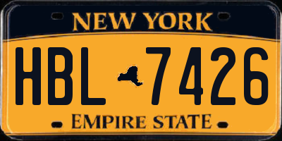 NY license plate HBL7426