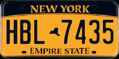 NY license plate HBL7435