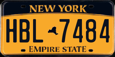 NY license plate HBL7484