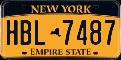 NY license plate HBL7487