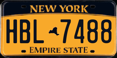 NY license plate HBL7488