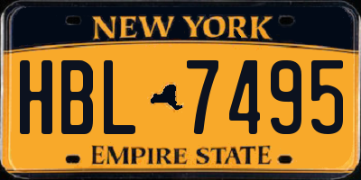 NY license plate HBL7495