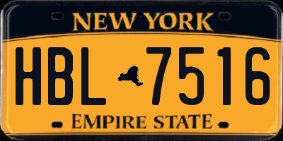 NY license plate HBL7516