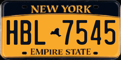 NY license plate HBL7545