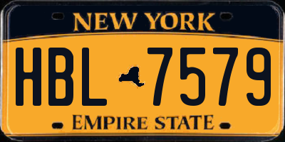 NY license plate HBL7579