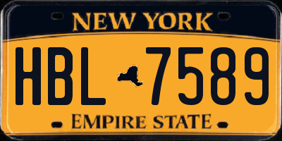 NY license plate HBL7589