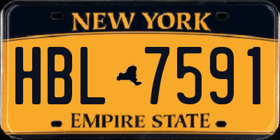NY license plate HBL7591