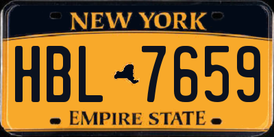 NY license plate HBL7659