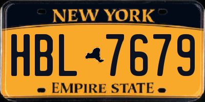 NY license plate HBL7679
