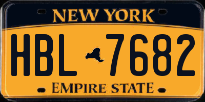 NY license plate HBL7682