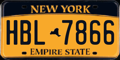 NY license plate HBL7866