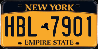 NY license plate HBL7901