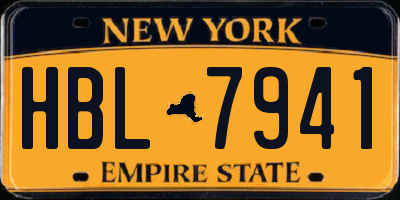 NY license plate HBL7941