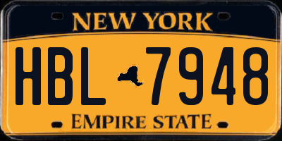 NY license plate HBL7948